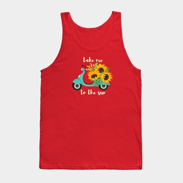 Take me to the sun - Beautiful Sunflowers Summer Gift Tank Top by MayaMay